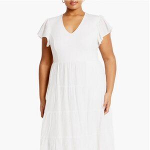 Marli Mixed Media Midi Dress City Chic SIZE 16 NWT